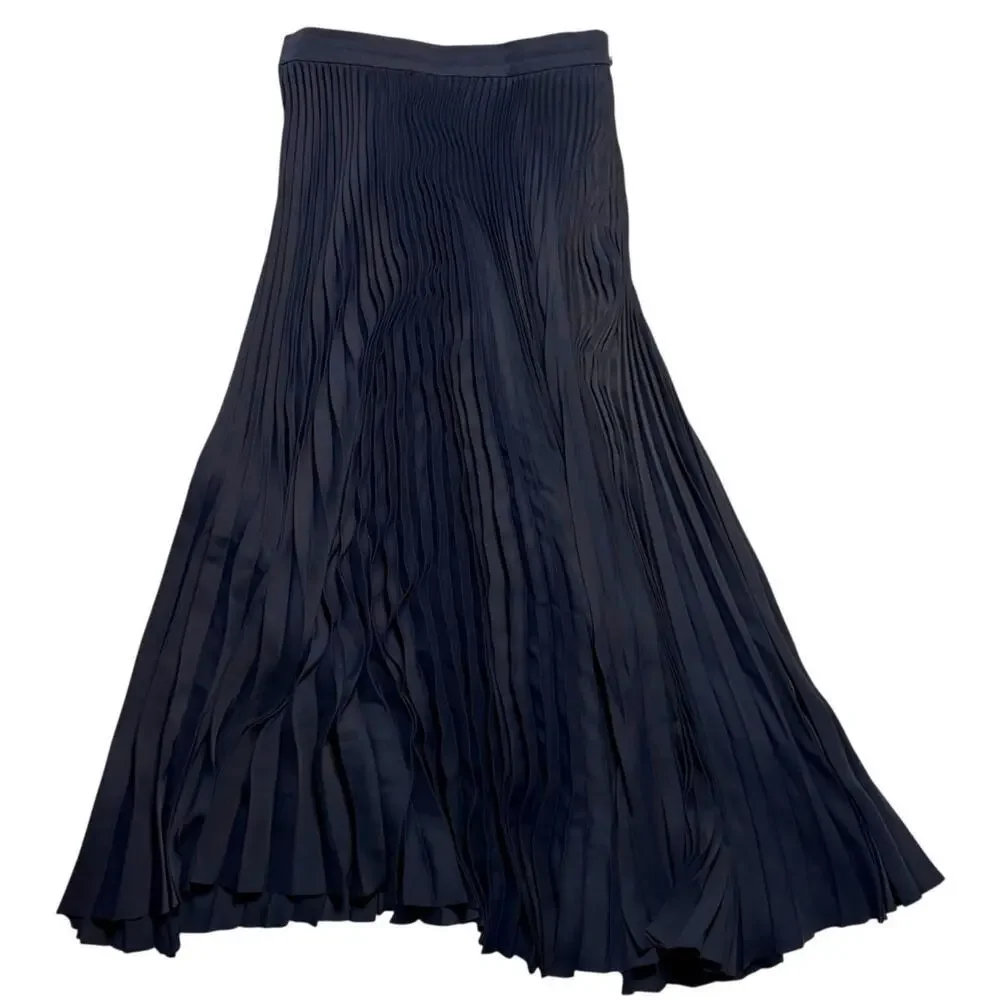 Tory Burch Navy Pleated Midi Skirt Women’s Size 4